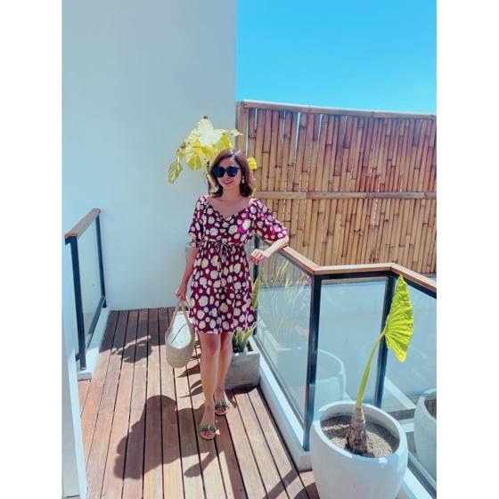 Sabrina Red Flowers – dress from Fortun Collection Bali
